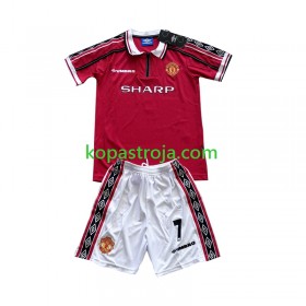 Billiga Fotbollströjor Manchester United Beckham 7 Retro Barn Hemma tröja 1998-1999 Kortärmad